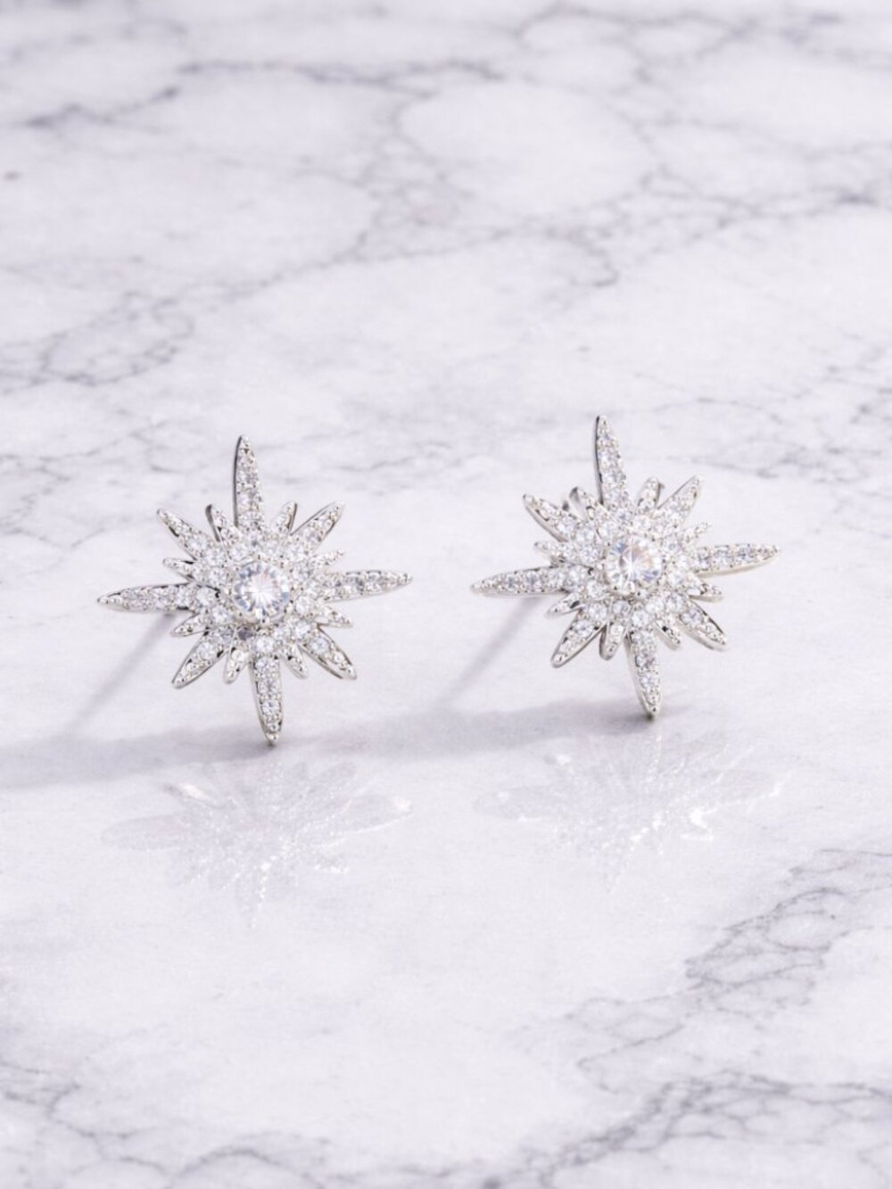 "Declan" Starburst Sparkle Stud Earrings - Picture 2 of 4